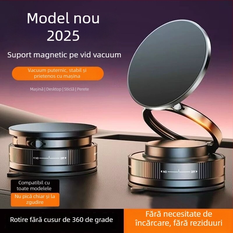 Suport Telefon cu Aspirație Vacuum și MagSafe pentru Navigație Auto — Suport de Birou Portabil, Plastic, Fire Leopard Industrial, Personalizare Disponibilă