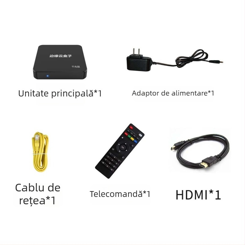 Box Android TV cu procesor H618 quad-core, 4GB RAM, 128GB stocare, Android OS, ieșire 1080p