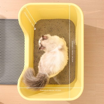 Litter box pentru pisici și câini, design deschis, anti-stropire, semiînchis, material PP