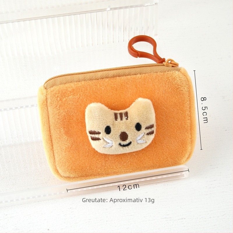 Portofel mini din pluș pentru monede, model animal, unisex, pentru utilizare zilnică (Material: pluș; Model: animale; Stil: unisex; Categoria: portofel pentru monede)