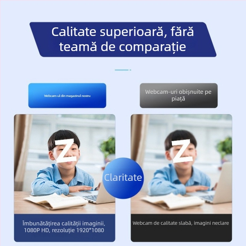 Webcam USB PTZ inteligentă 1080p HD, senzor 800K, USB 2.0, fără driver pentru desktop