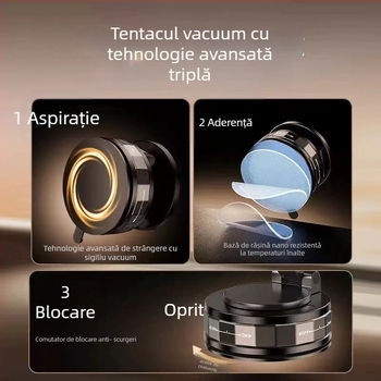Suport magnetic pentru telefon în mașină — suport universal din aliaj, pliabil și rotativ pentru navigație
