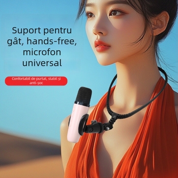 Suport de microfon pentru gât, model universal, din plastic, stil simplu