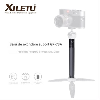 Xiletu tijă de extindere din aluminiu pentru stabilizator cu trei axe, încărcare 2 kg, diametru 27 mm, 5 segmente, lungime închisă 19 cm