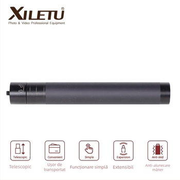 Xiletu tijă de extindere din aluminiu pentru stabilizator cu trei axe, încărcare 2 kg, diametru 27 mm, 5 segmente, lungime închisă 19 cm