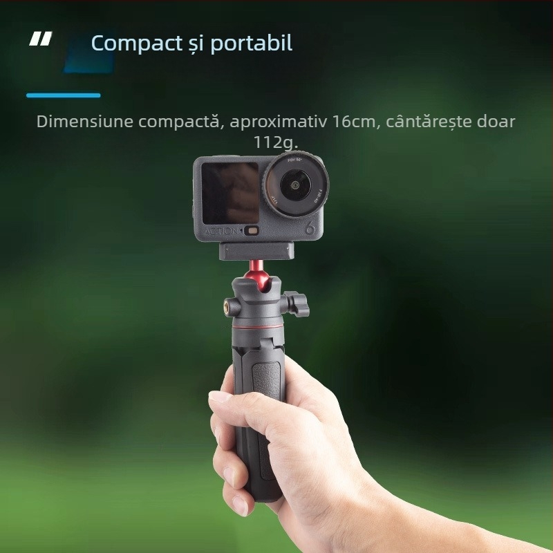 Selfie stick magnetic pentru DJI Action 6 cu trepied mini de birou telescopic, corp din aliaj, accesoriu pentru camere sportive