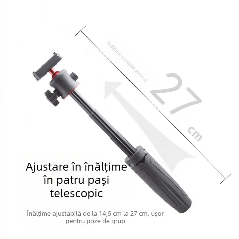 Selfie stick magnetic pentru DJI Action 6 cu trepied mini de birou telescopic, corp din aliaj, accesoriu pentru camere sportive