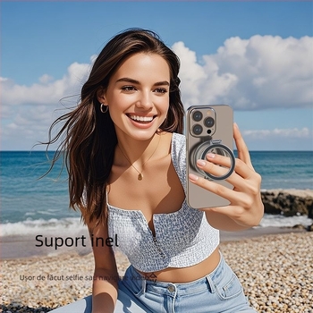 Suport de birou pentru telefon cu magnet dublu și MagSafe, rotire de 360°, construcție metalică, încărcare wireless