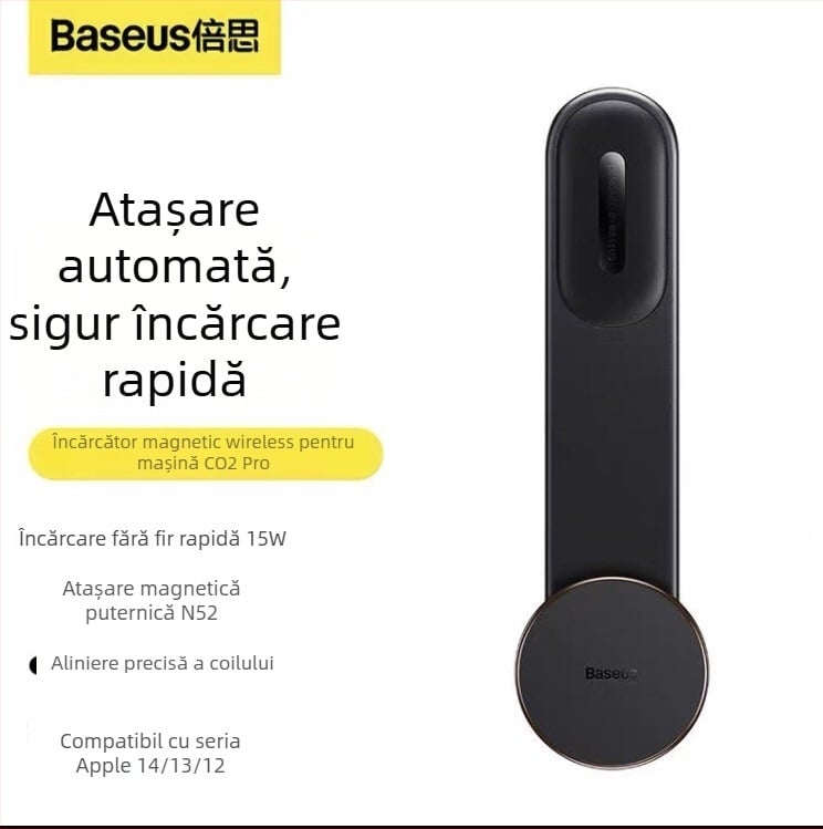 Baseus Suport auto MagSafe Wireless cu bază magnetică și navigație (MagSafe, Încărcare wireless, Suport magnetic)