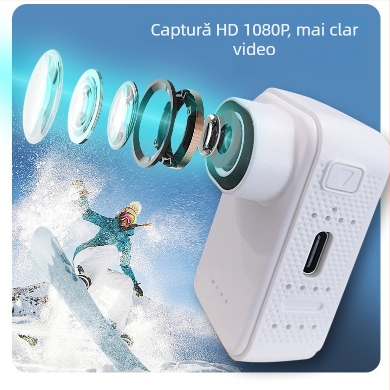 W9 Cameră sport mini 1080P fără ecran, card TF, baterie 1–2 ore, o singură cameră