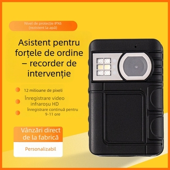 Înregistrator profesional de securitate cu vedere de noapte HD, purtat pe piept, senzor CMOS 1080p, baterie 9–11 ore, stocare MicroSD, microfon stereo