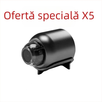 Cameră X5 cu viziune de noapte wireless, LCD de 1 inch, 640x480, stocare pe card TF, alimentare la priză