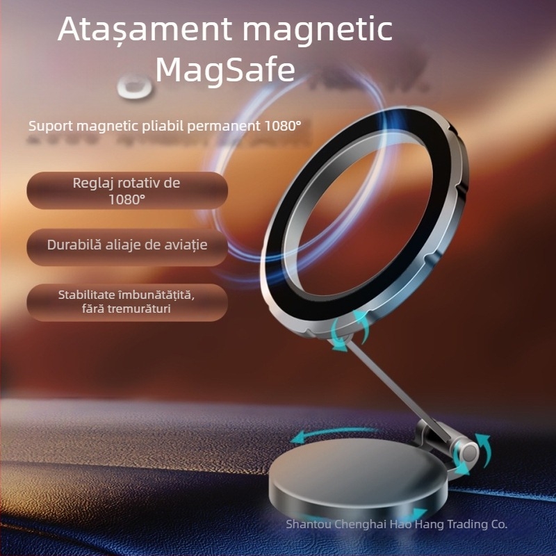 Nothing suport auto din aliaj de aluminiu, magnetic, pliabil, reglabil, suport pentru telefon pe bord