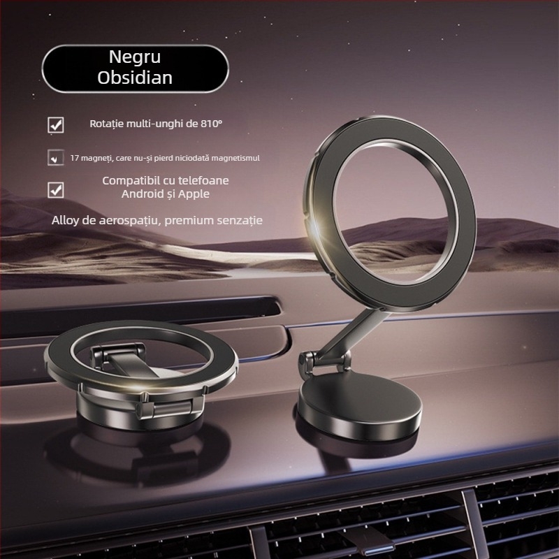 Nothing suport auto din aliaj de aluminiu, magnetic, pliabil, reglabil, suport pentru telefon pe bord