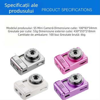 Camera mini personalizată în pandantiv — Cameră portabilă pentru campus, TF card, 1–5 MP, Carcasă ABS, Video și Fotografiere