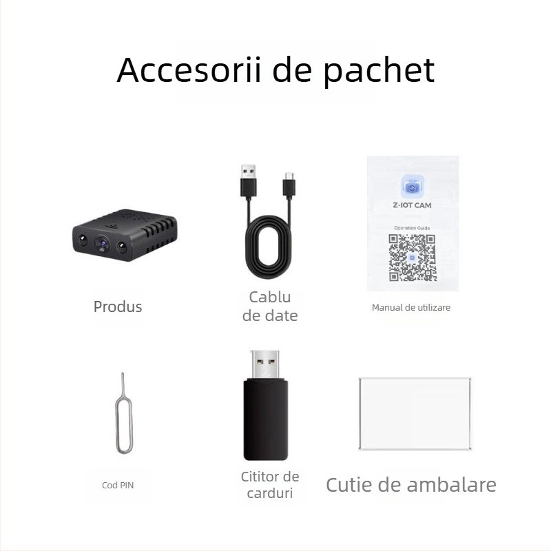 Xd Cameră inteligentă de supraveghere 1080P HD cu viziune pe timp de noapte infraroșu, acces de la distanță prin telefon mobil, stocare pe card TF, senzor 1–5 MP