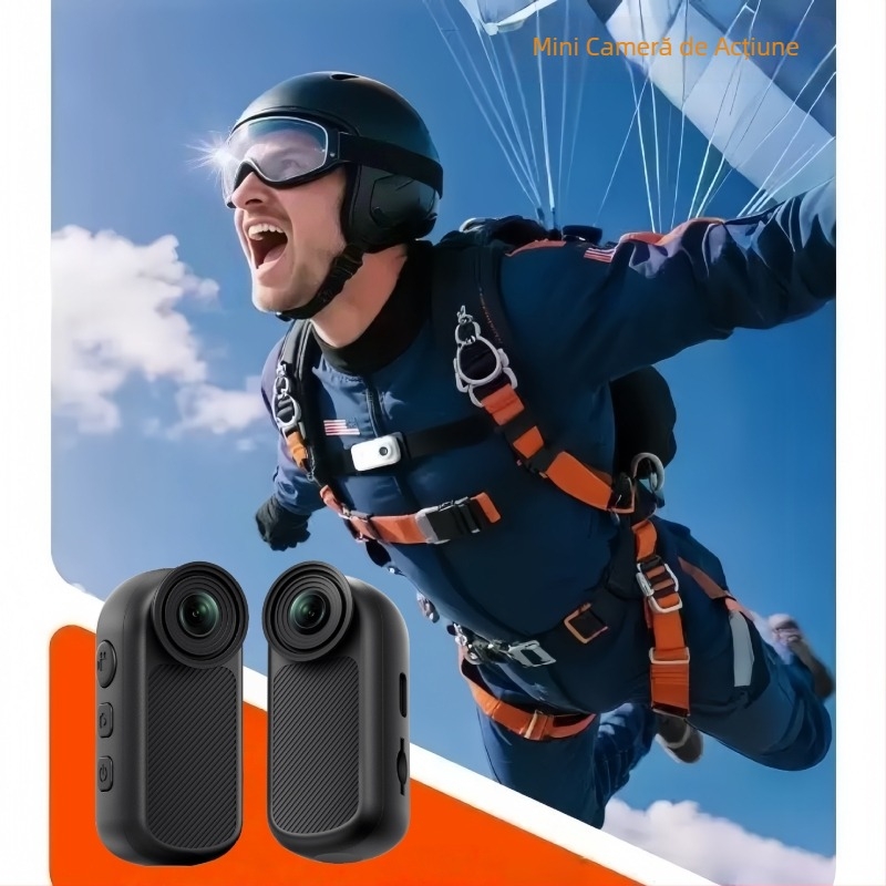 Cameră mini pentru sporturi în aer liber cu guler magnetic — model D07jc, stocare TF card, ≤1 MP, înregistrare video și fotografii, autonomie baterie 0–1 h