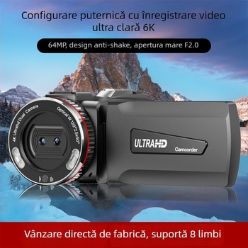 HDV900 Pro Cameră de mână all-in-one – Zoom optic 21x, senzor CMOS 24MP, 1080p, ecran rotativ 270°, USB-C/HDMI, MicroSD