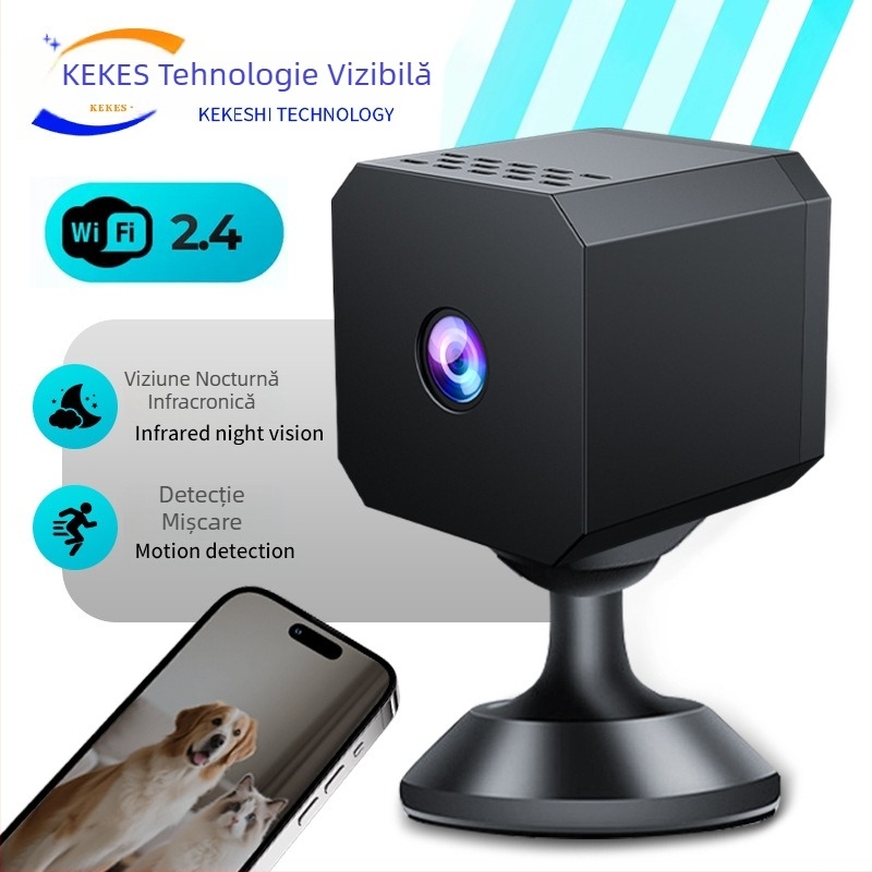 Model F1, cameră wireless WiFi cu infraroșu pentru vizionare nocturnă, înregistrare video și fotografiere, stocare pe card de memorie.