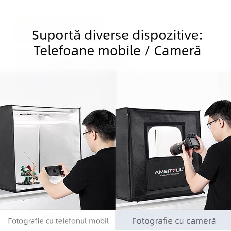 Lumină LED pentru studio mic cu softbox, compactă; model 40/60/80; potrivită pentru fotografie personală; material reflectorizant