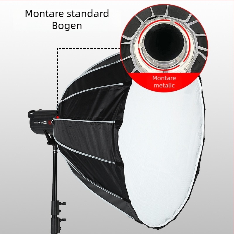 Aparat de iluminat cu lumină moale pentru fotografiere personală, cu abajur tip grilă și țesătură reflectivă — Shangwei, 2023