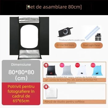 Cutie LED pentru iluminat de studio, portabilă, cu placă LED din poliester, suport montaj într-o singură piesă