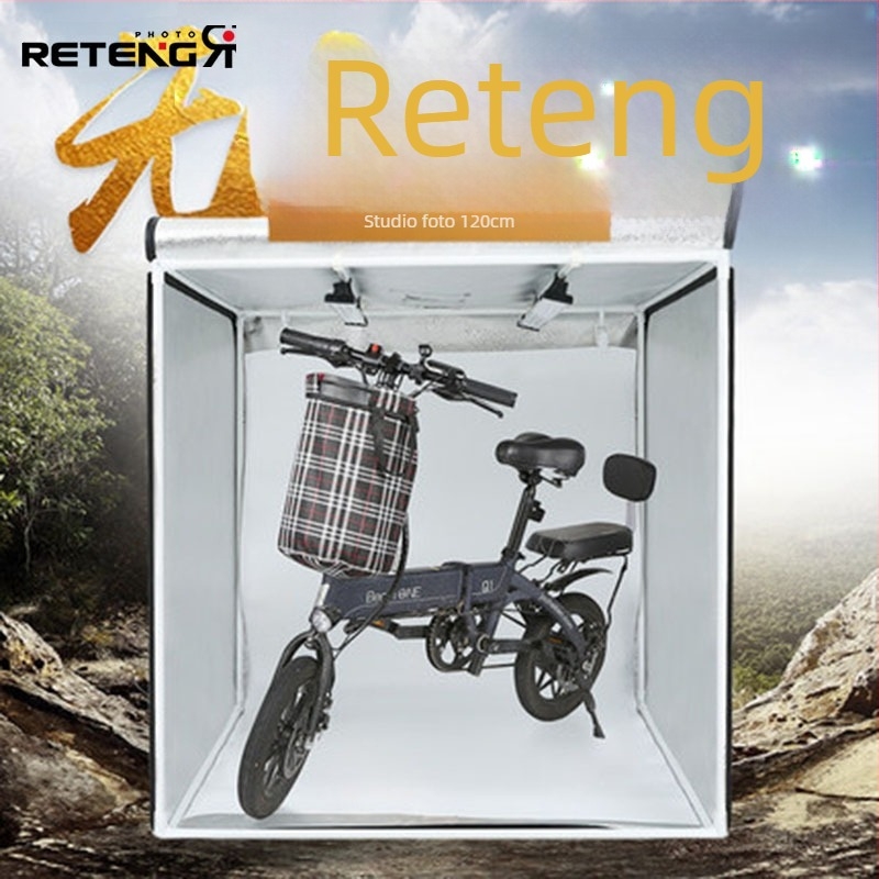 RETENG Kit de studio mic cu placă LED din poliester și softbox, extensibil