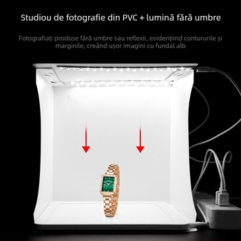 PULUZ PU5137 Kit portabil de studio foto cu lampă fără umbre pentru fotografie personală, greutate 0,845 kg