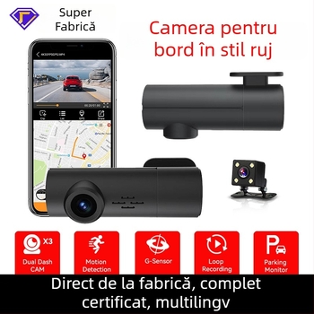 Cameră DVR auto cu Wi-Fi, 1080p, unghi de 170°, înregistrare ciclică, card TF