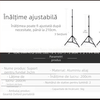 Cadru de fundal pentru fotografie – construcție din aliaj de aluminiu; potrivit pentru fotografierea produselor; model: Background frame; greutate: 2,5 kg; marcă: Tubao image