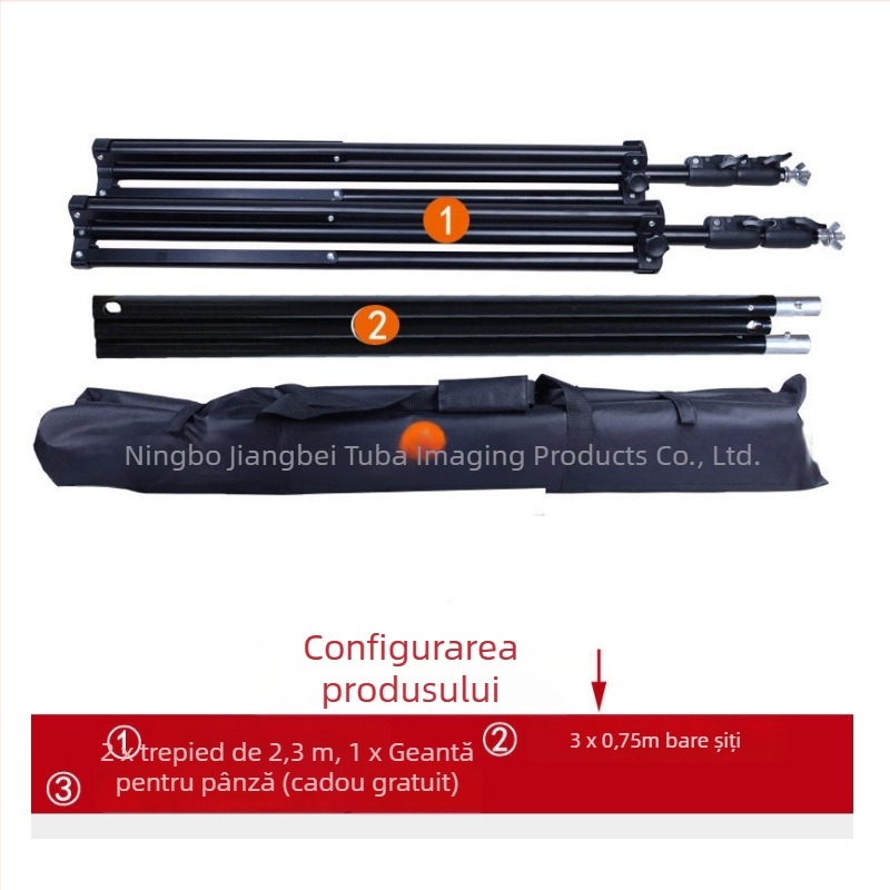Cadru de fundal pentru fotografie – construcție din aliaj de aluminiu; potrivit pentru fotografierea produselor; model: Background frame; greutate: 2,5 kg; marcă: Tubao image