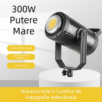 Iluminare de studio 300W cu temperatură de culoare duală, cadru în formă de U, iluminare pentru fotografie și streaming live, lumină difuză continuă