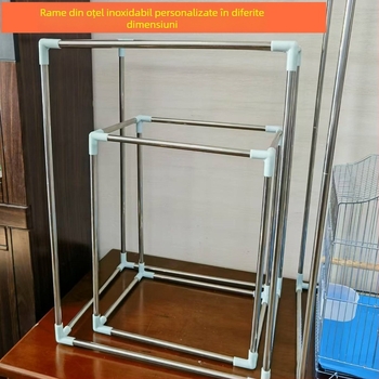 Cadru din oțel inoxidabil 201, cuboid, pentru afișarea cutiilor de mâncare la livrare și pentru studio foto | Stil modern simplu