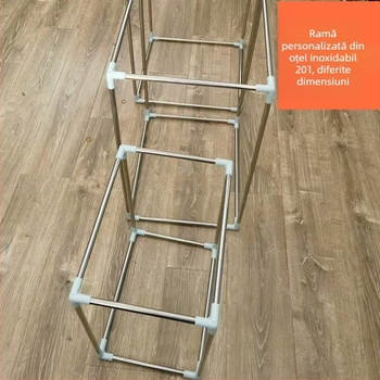 Cadru din oțel inoxidabil 201, cuboid, pentru afișarea cutiilor de mâncare la livrare și pentru studio foto | Stil modern simplu