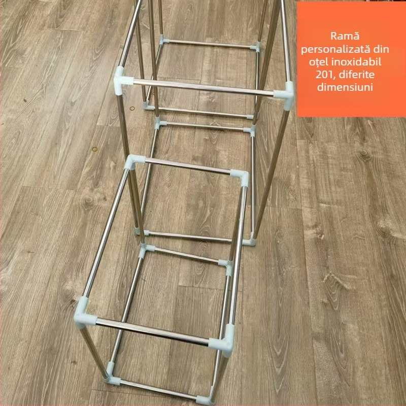 Cadru din oțel inoxidabil 201, cuboid, pentru afișarea cutiilor de mâncare la livrare și pentru studio foto | Stil modern simplu