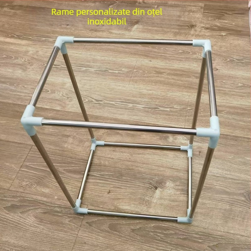 Cadru din oțel inoxidabil 201, cuboid, pentru afișarea cutiilor de mâncare la livrare și pentru studio foto | Stil modern simplu