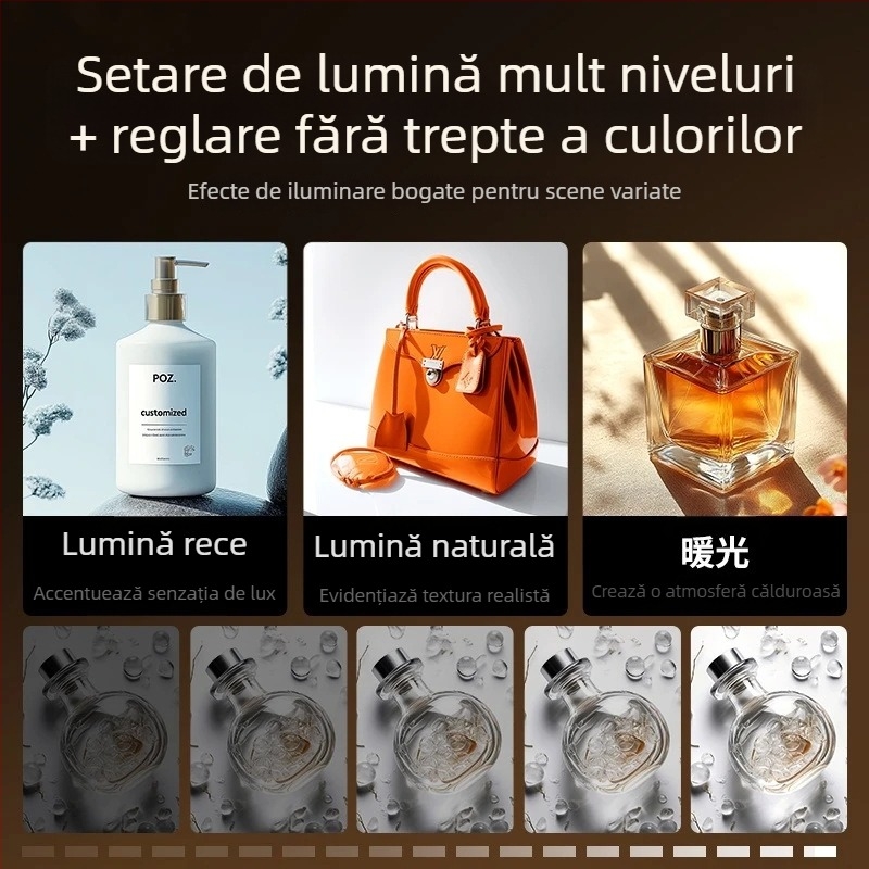 Mic studio foto pentru telefoane mobile — cutie iluminatoare reglabilă din material Oxford, potrivită pentru fotografie profesională, greutate 1,62 kg