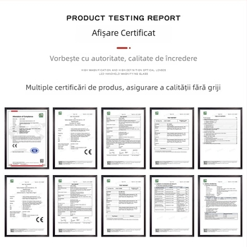 Lupă de mână cu iluminare dublă și mărire HD pentru citit, potrivită pentru persoane în vârstă și studenți — BITE