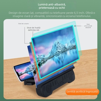 Bază de birou cu amplificator Bluetooth (Material: ABS + lentilă acrilică; Model: Bluetooth Audio Amplifier; Personalizare disponibilă; Compatibilitate: General)