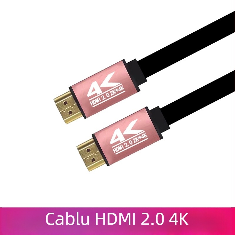 Cablu HDMI 4K2.0, conectori placati cu aur, interfața HDMI, compatibil cu calculator, set-top box, TV, proiector, laptop