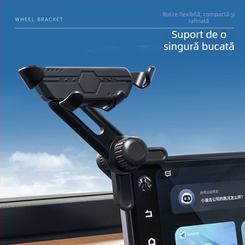 Suport auto pentru telefon cu mecanism gravitațional pentru afișaj navigațional, a doua generație, universal, din plastic