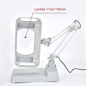 Lupa de birou cu iluminare LT-86I, mărire 10x, diametru 110×170 mm, ABS