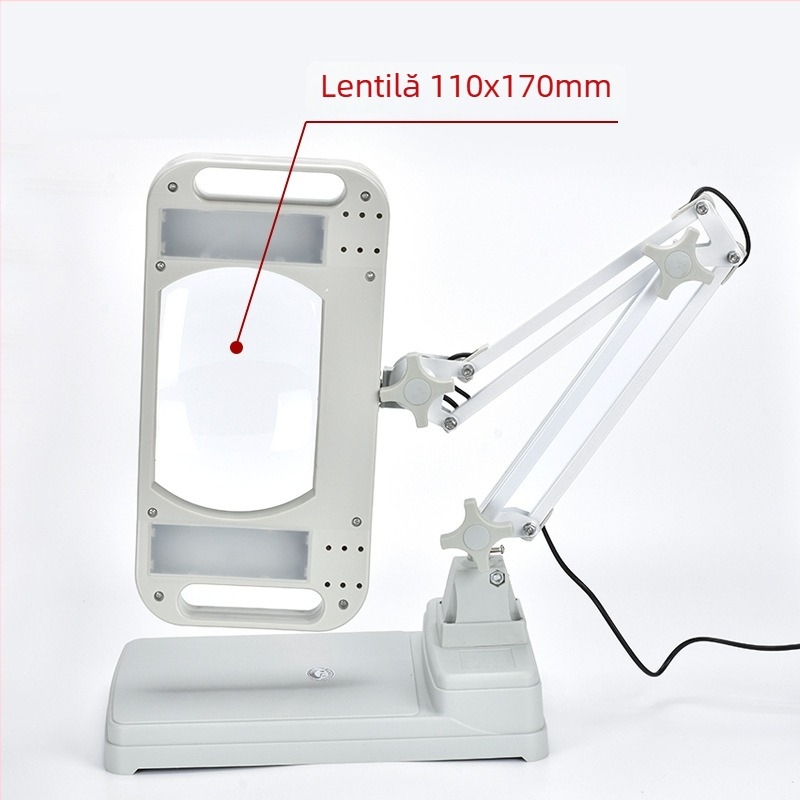 Lupa de birou cu iluminare LT-86I, mărire 10x, diametru 110×170 mm, ABS