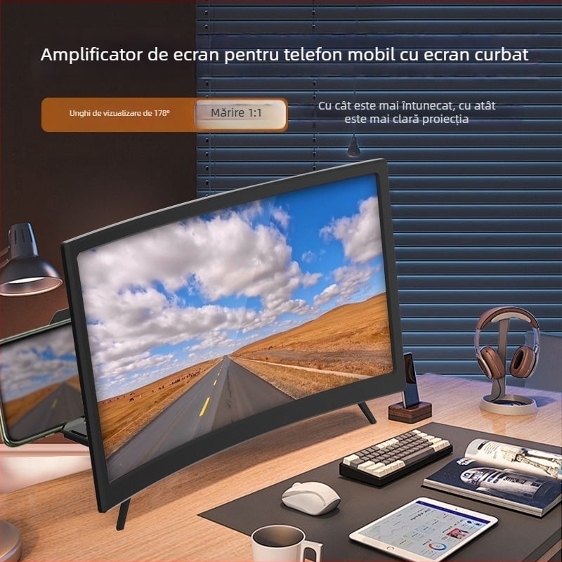 Suport pentru amplificarea ecranului telefonului, ABS+ lentilă acrilică, marcă Famous power, personalizare disponibilă, stil General