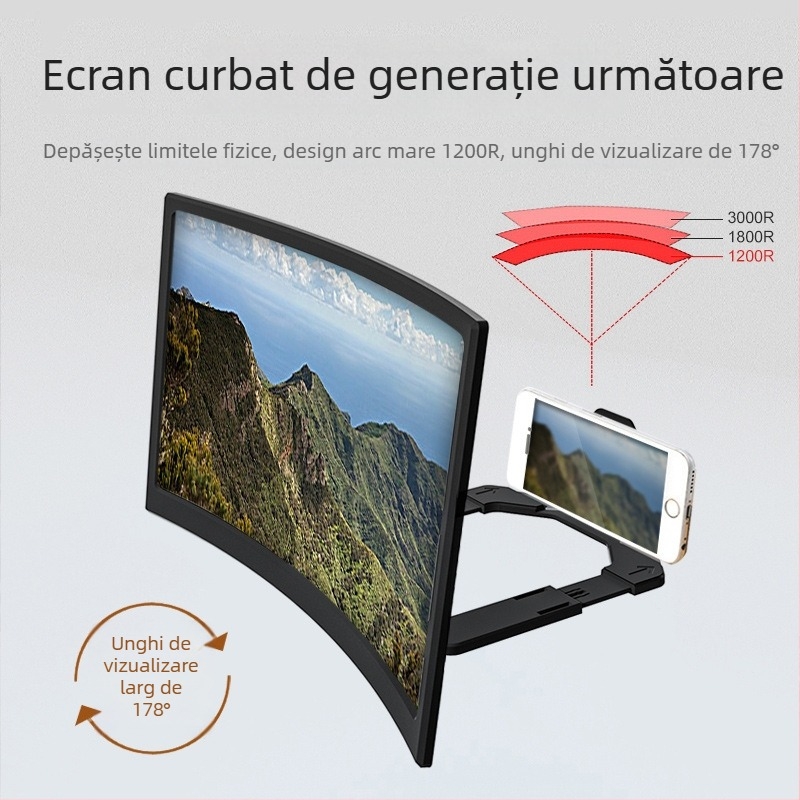 Suport pentru amplificarea ecranului telefonului, ABS+ lentilă acrilică, marcă Famous power, personalizare disponibilă, stil General