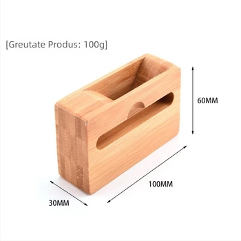 Suport de birou din bambus pentru telefon, model SC-KY001, Personalizare disponibilă, Compatibil cu iPhone 13