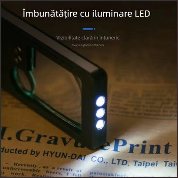 Lupă cu LED iluminat, cu trei trepte de mărire, pentru verificarea portabilă a bancnotelor