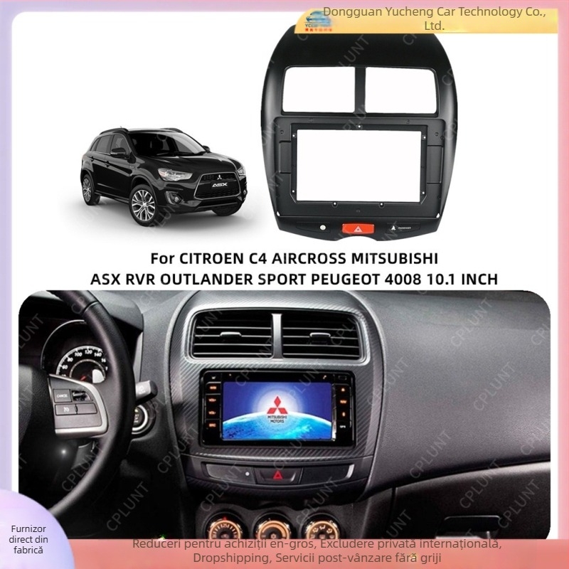Panou față universal pentru navigație auto compatibil cu Mitsubishi ASX, Outlander, Peugeot 4008 și Citroën C4 • ABS+PC • Modelele 2013–2018 • Greutate 1 kg