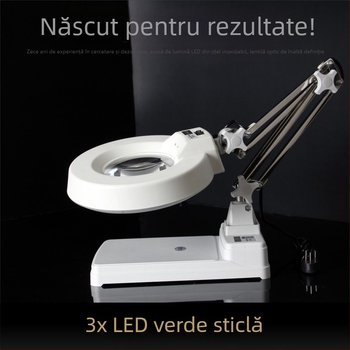 Lupa de birou LT-86C, 20x mărire, diametrul lentilei 127 mm, lentilă din sticlă optic, Siqite