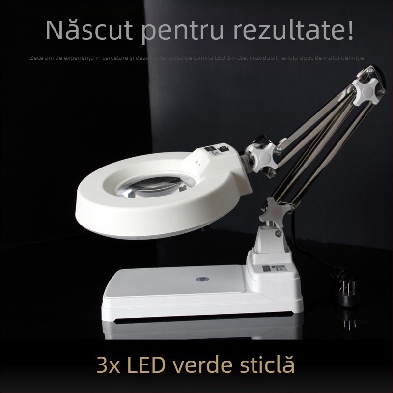 Lupa de birou LT-86C, 20x mărire, diametrul lentilei 127 mm, lentilă din sticlă optic, Siqite